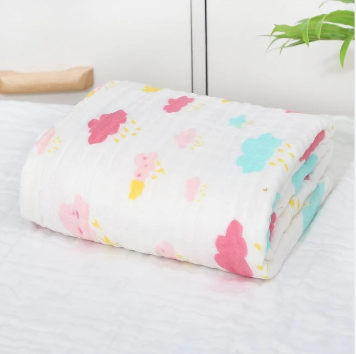 Couverture lange bébé 100% coton 6 couches, douce et respirante