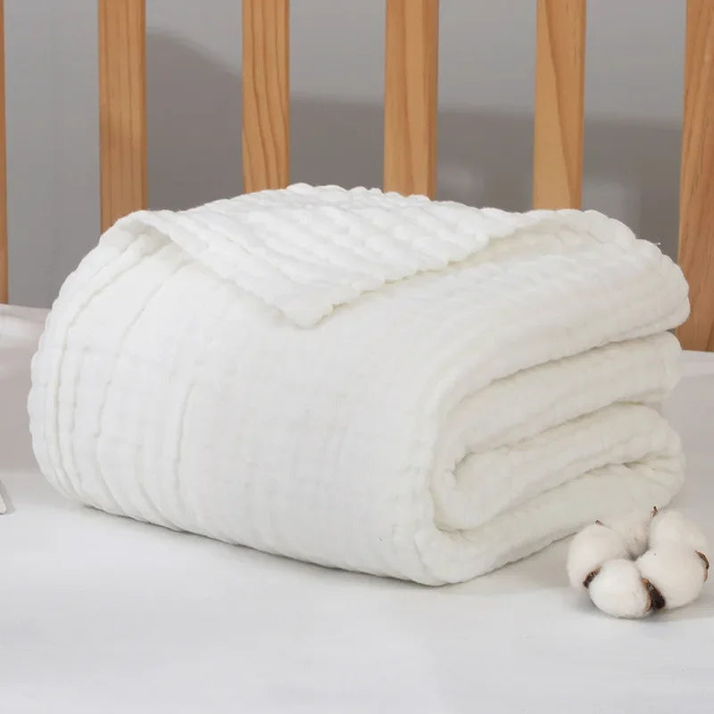 Couverture lange bébé 100% coton 6 couches, douce et respirante