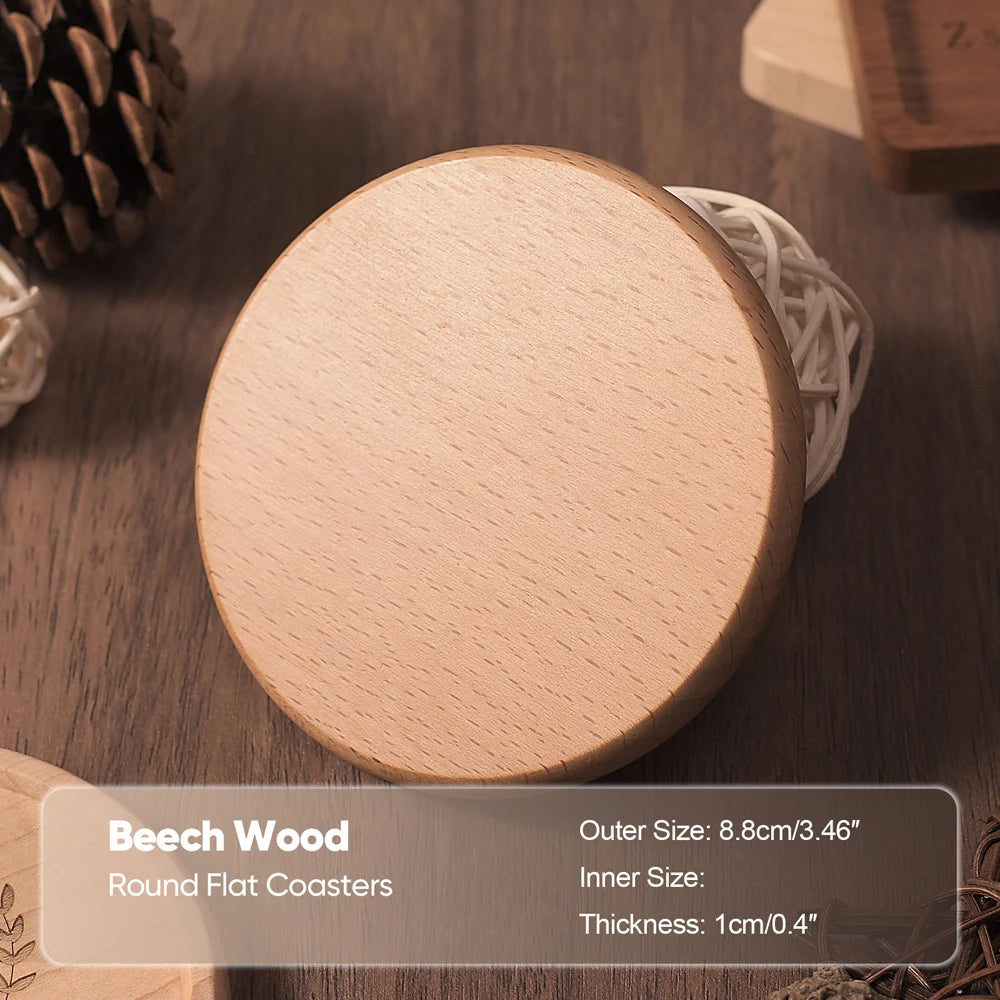 Sous-verre en bois naturel rond ou carré pour une table chic et cocooning