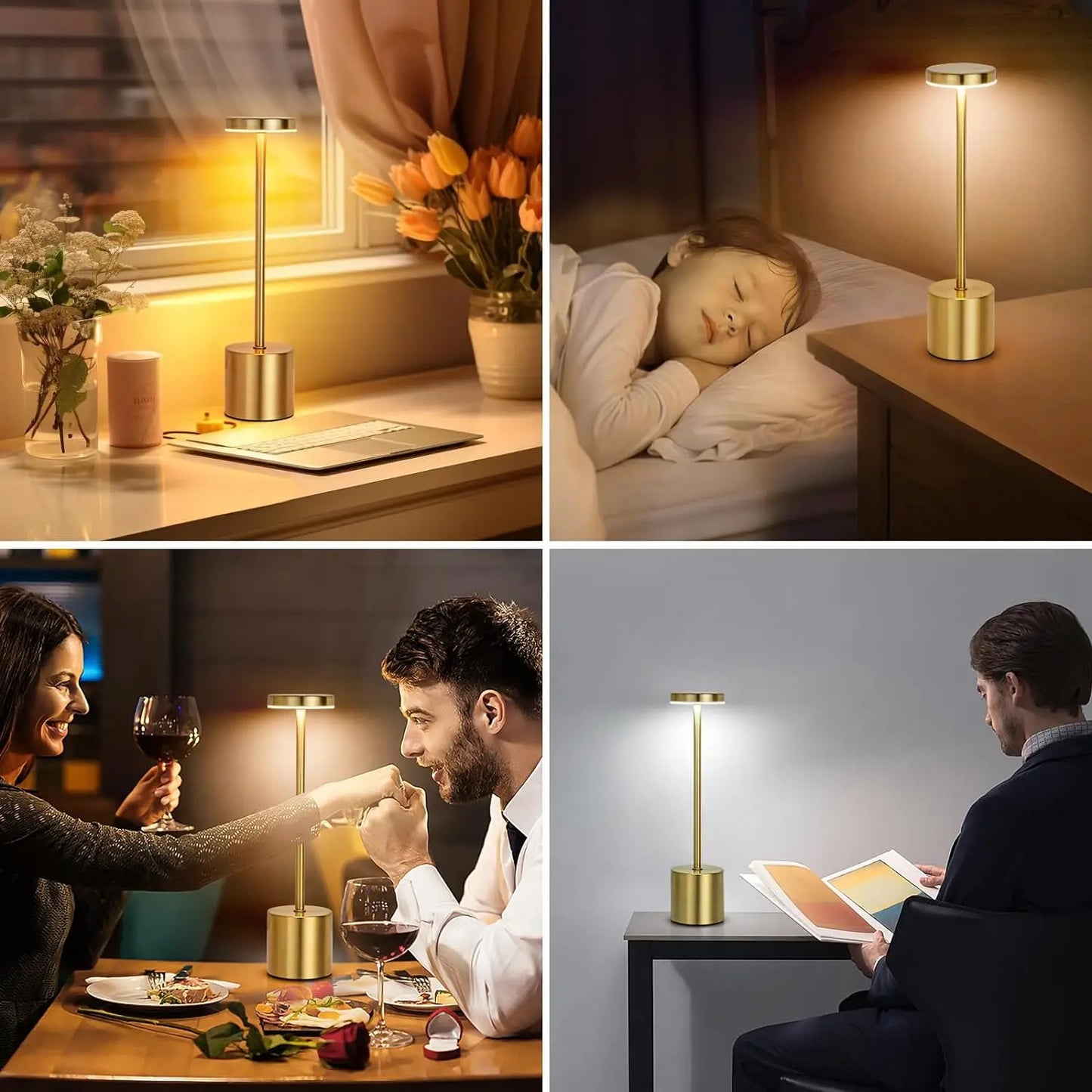 Rechargeable LED table lamp with touch control