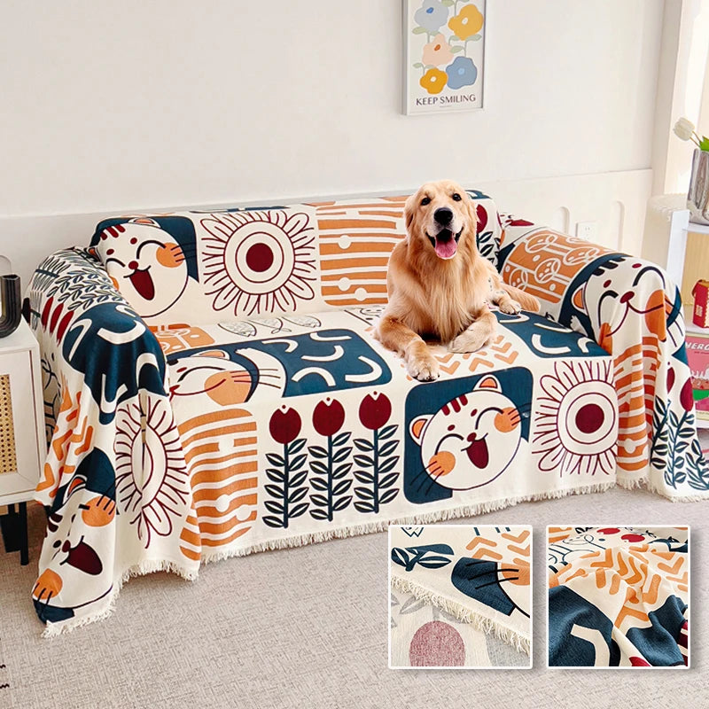 Sofa throw with patterns