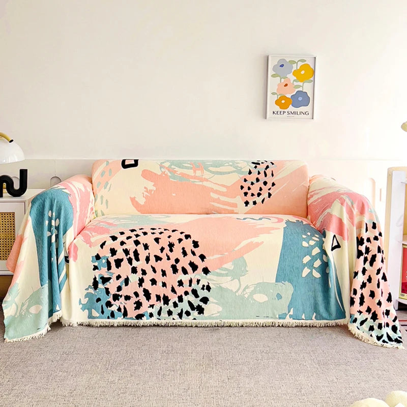 Sofa throw with patterns