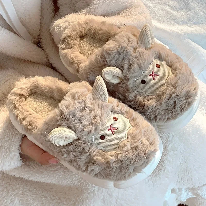 Chausson mouton fluffy pour couple, douceur et bonne humeur garanties