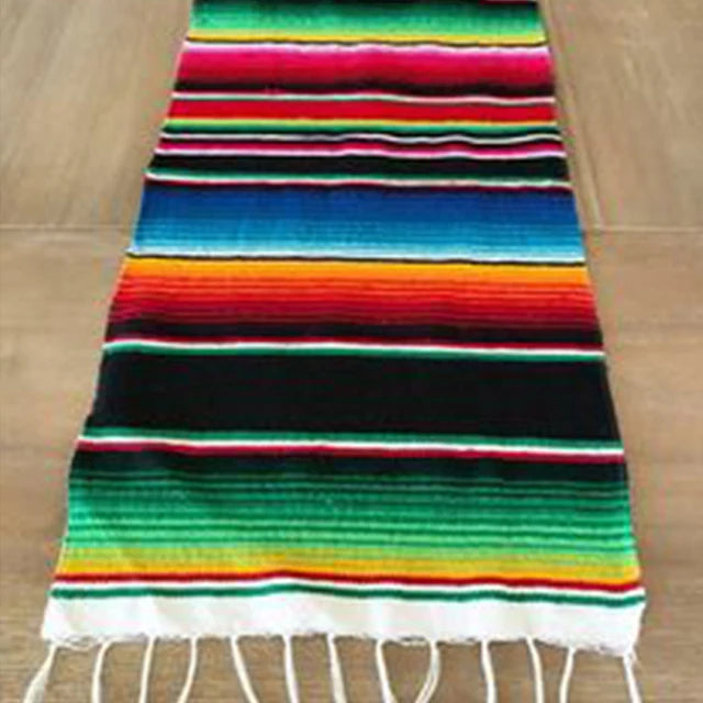 Plaid bohème tissé style mexicain pour plage ou déco ethnique