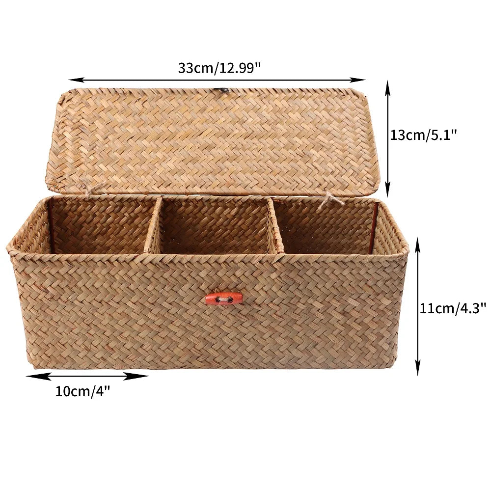 Woven storage baskets with or without lids