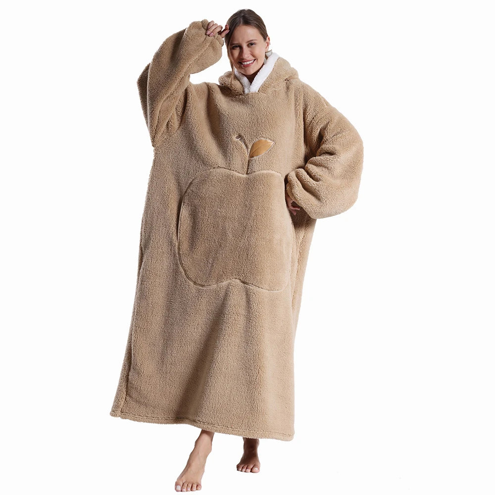 Giant blanket with sleeves and hood