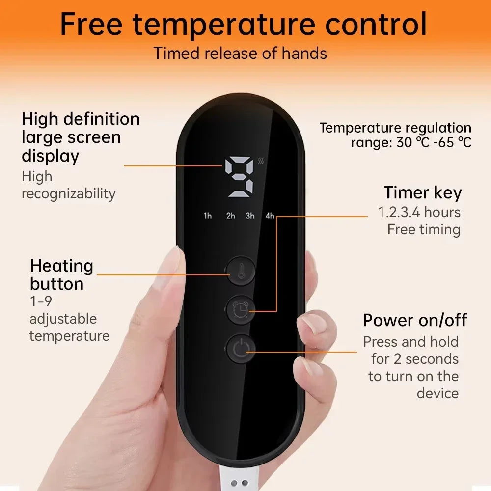 Electric foot warmer with 4 modes and timer