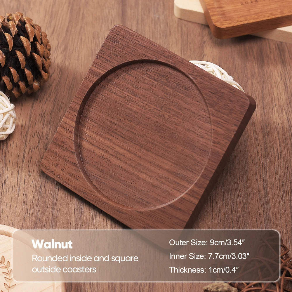 Sous-verre en bois naturel rond ou carré pour une table chic et cocooning