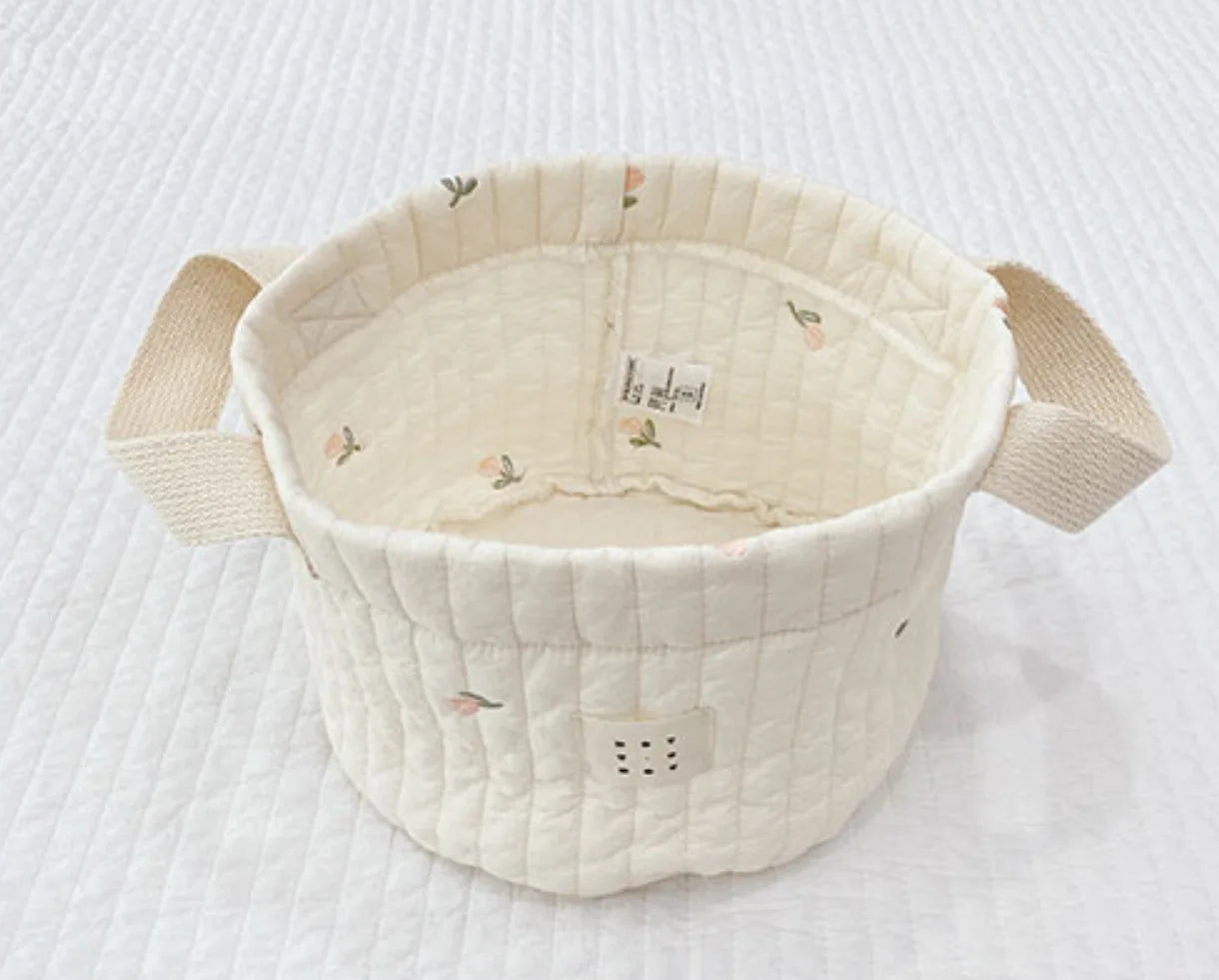 Paniers de rangement en coton brodé pour jouets, vêtements et accessoires