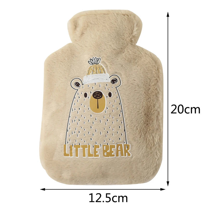 Rabbit and bear plush hot water bottle