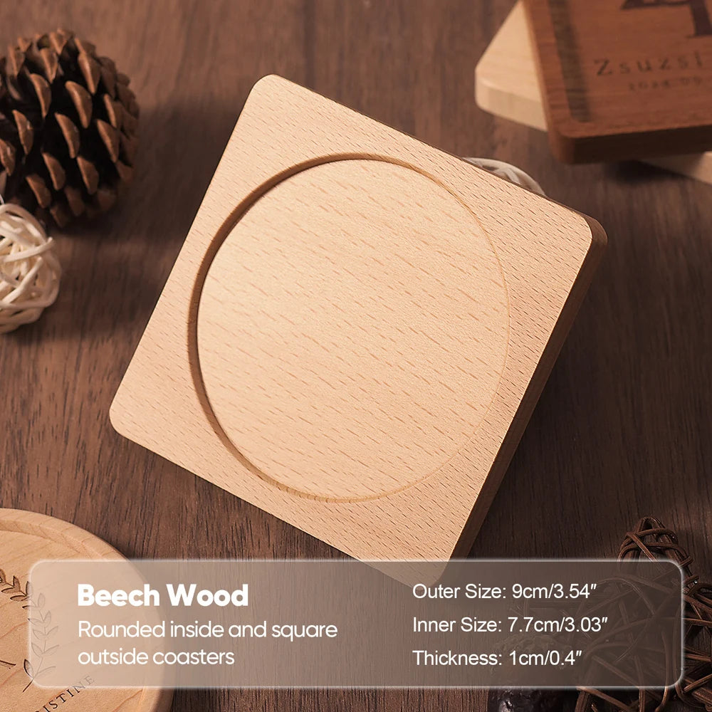 Sous-verre en bois naturel rond ou carré pour une table chic et cocooning