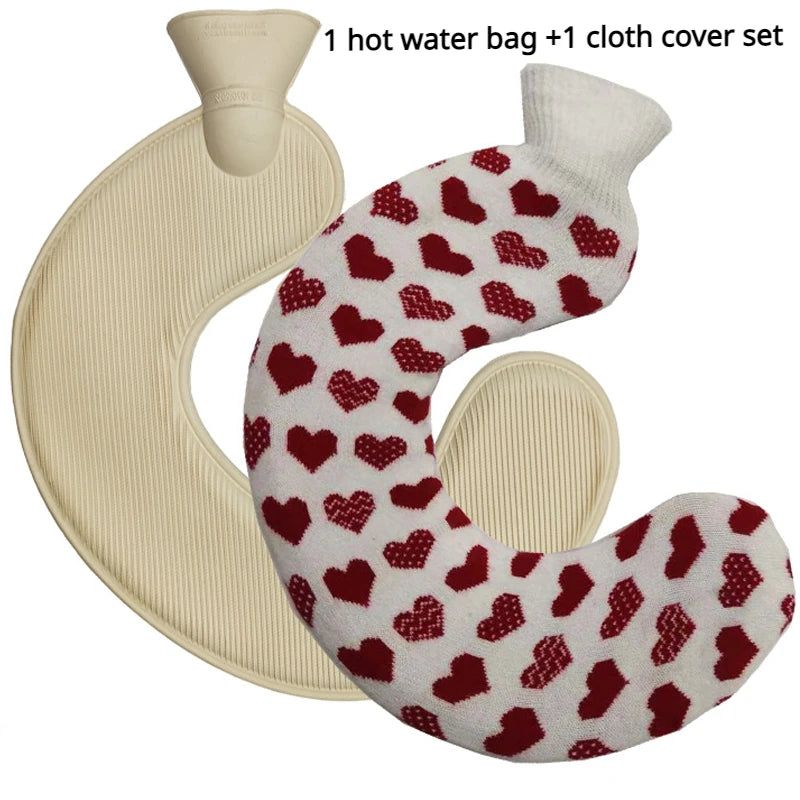 U-shaped hot water bottle for neck and shoulders