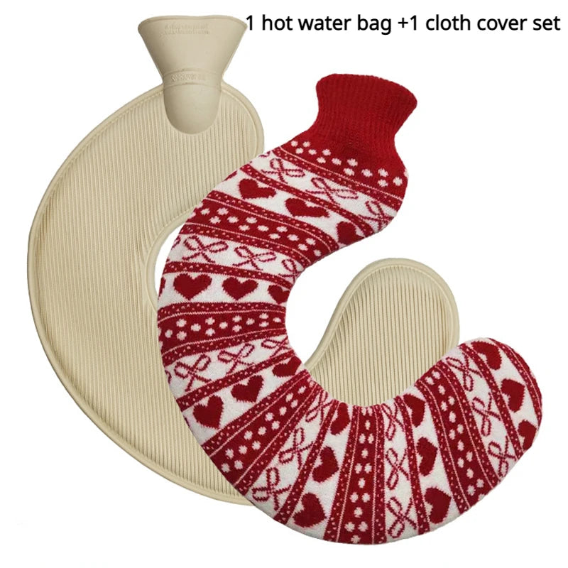 U-shaped hot water bottle for neck and shoulders