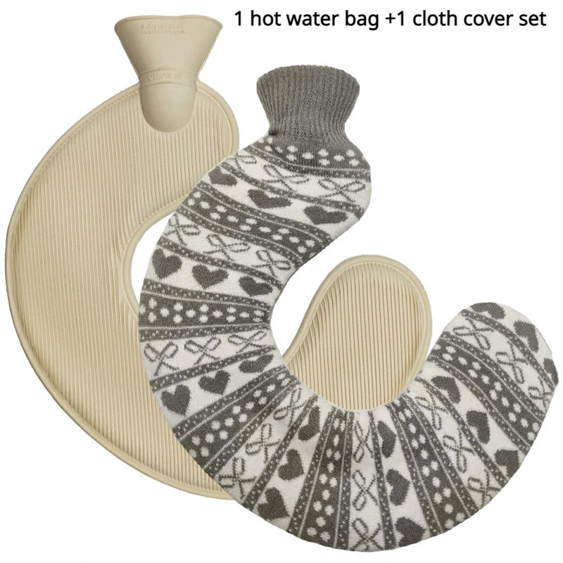 U-shaped hot water bottle for neck and shoulders