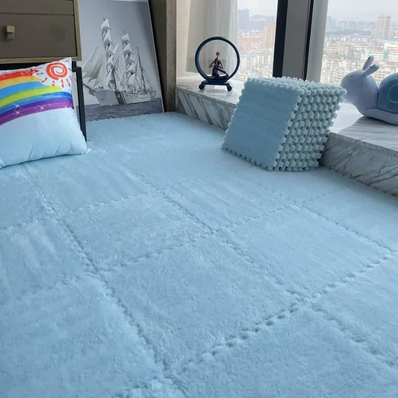 Dalles en mousse douce modulables et cocooning pour sol de chambre ou coin détente