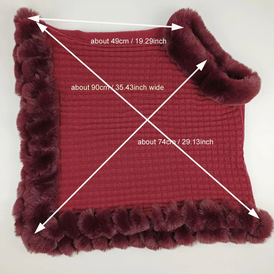 Faux fur poncho