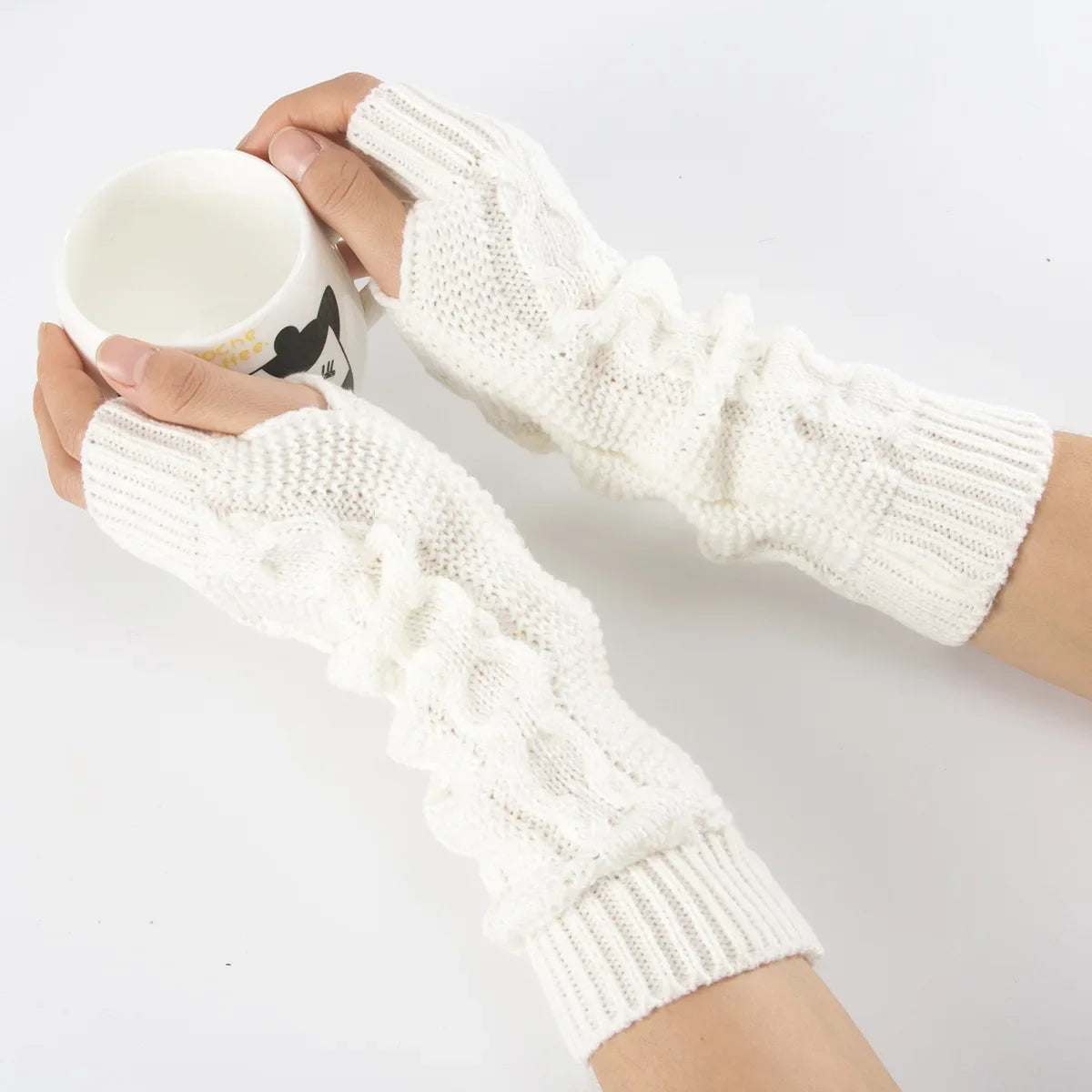Warm fingerless mittens for a cozy winter