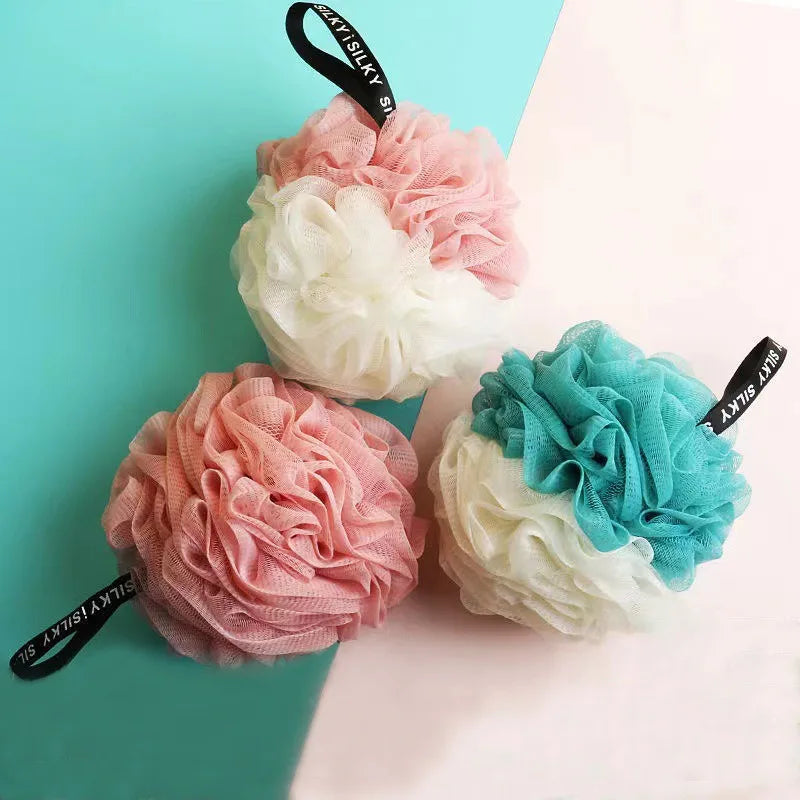 3 Fleurs de douche bicolores en filet doux