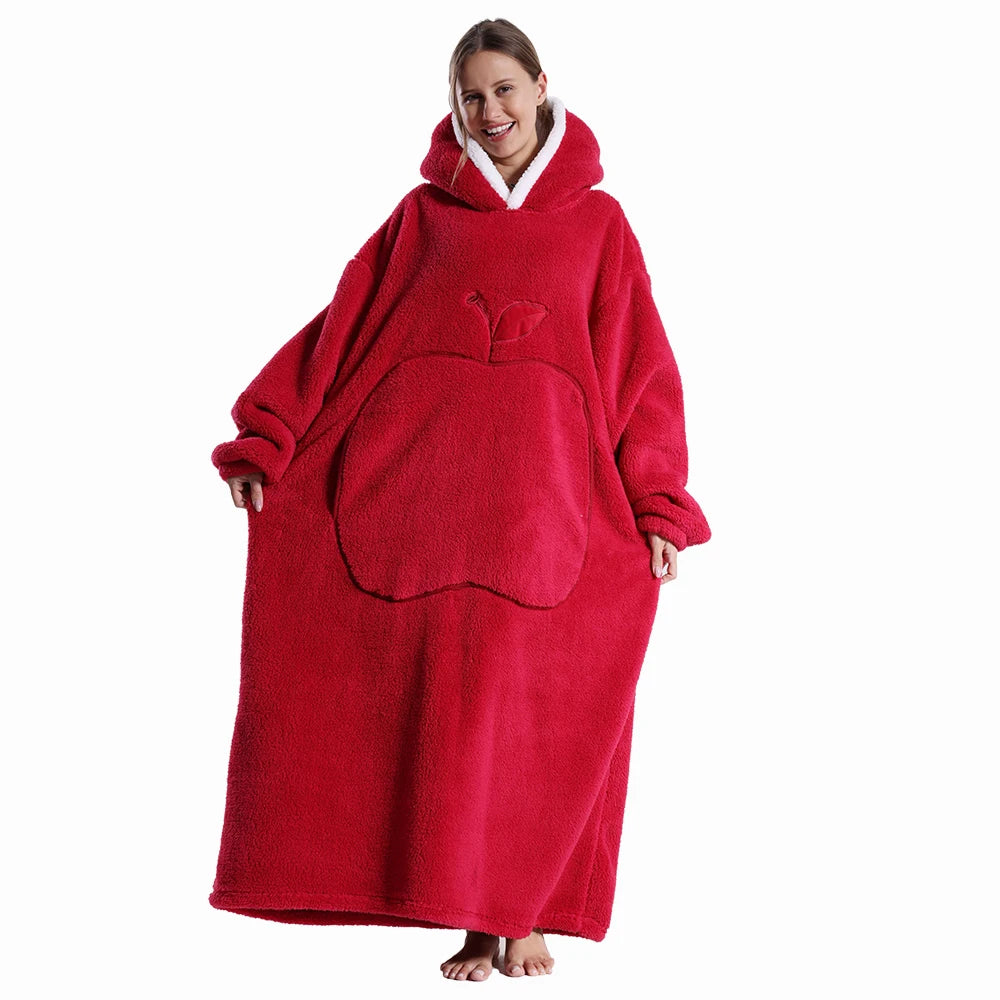 Giant blanket with sleeves and hood