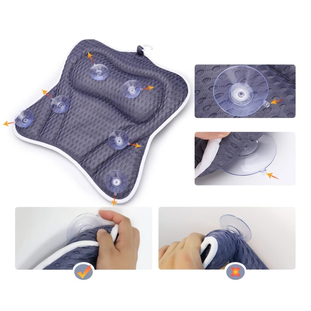 Ergonomic bath pillow