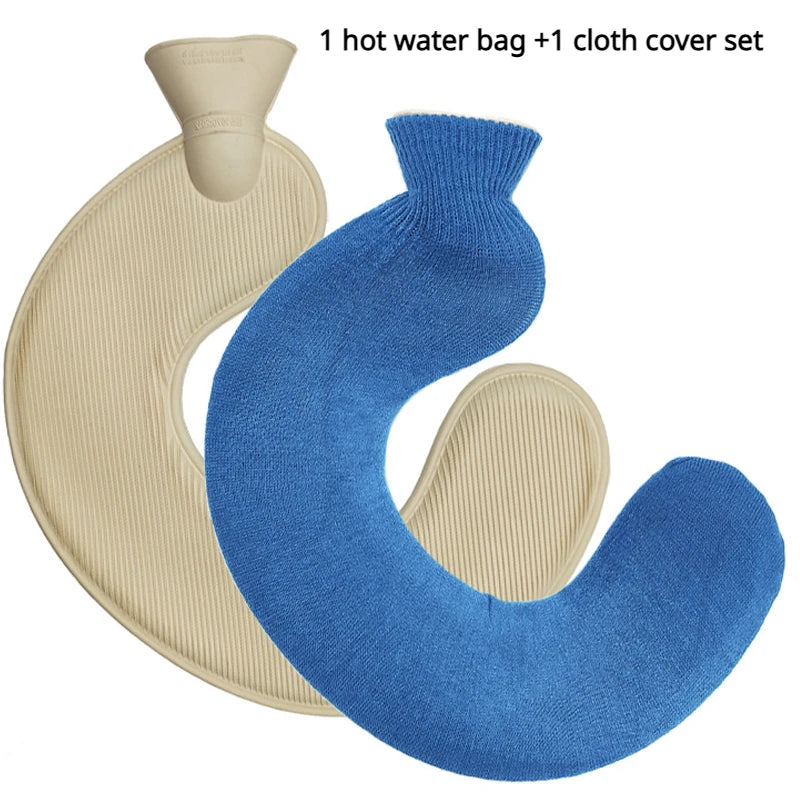 U-shaped hot water bottle for neck and shoulders