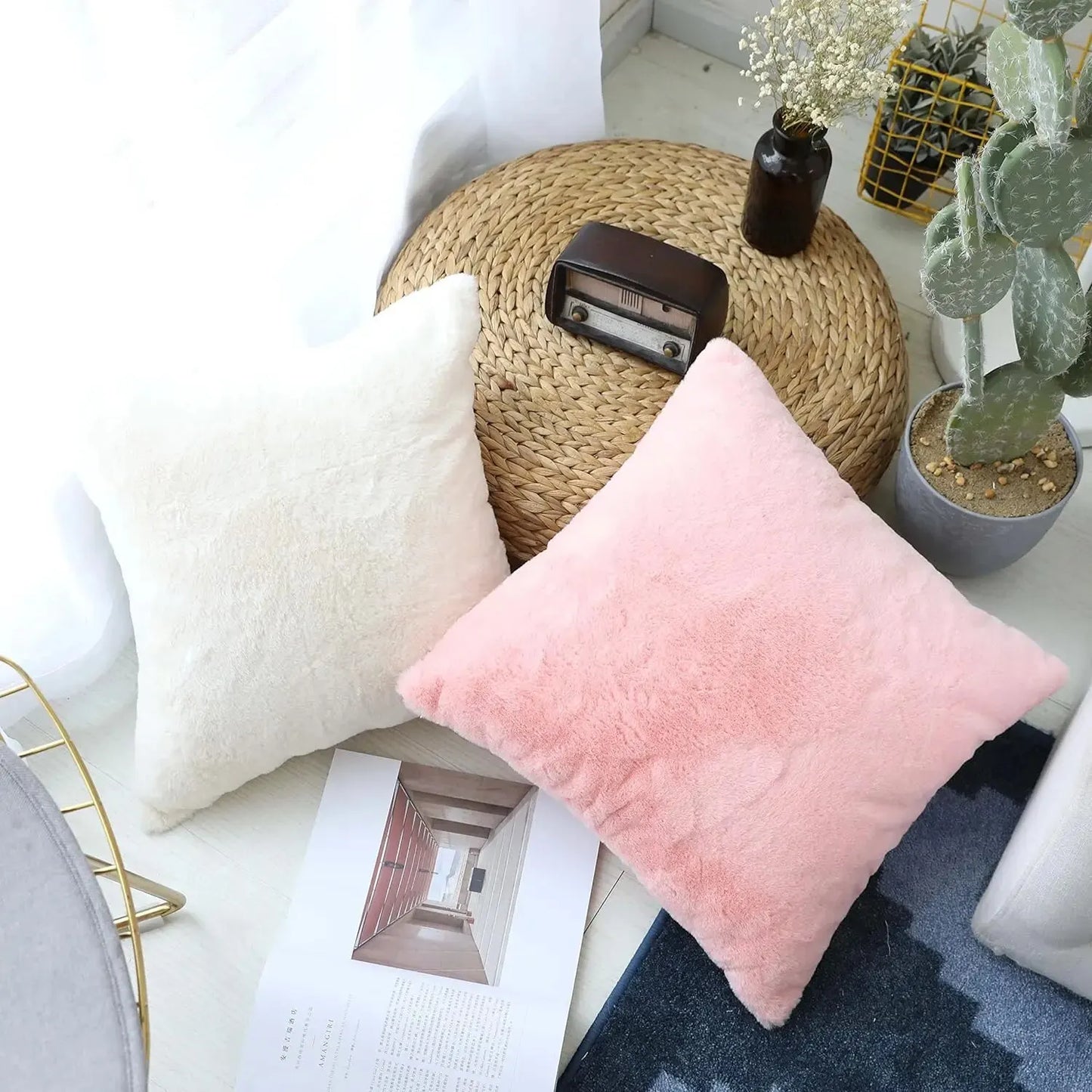 Ultra soft faux fur cushion cover