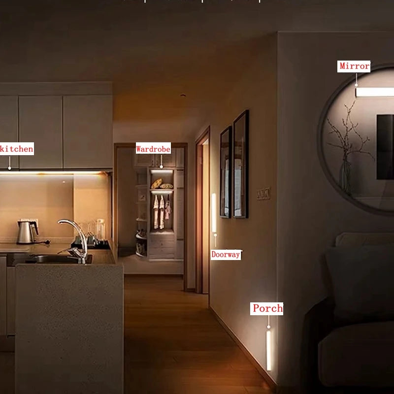 LED lamp with motion sensor and adjustable light