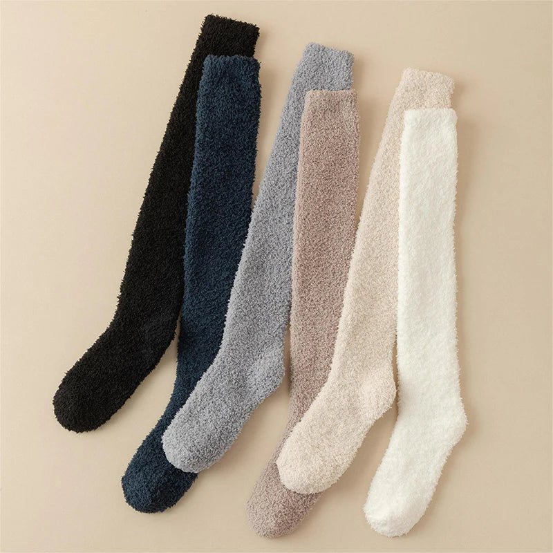 Thick long socks in soft fleece