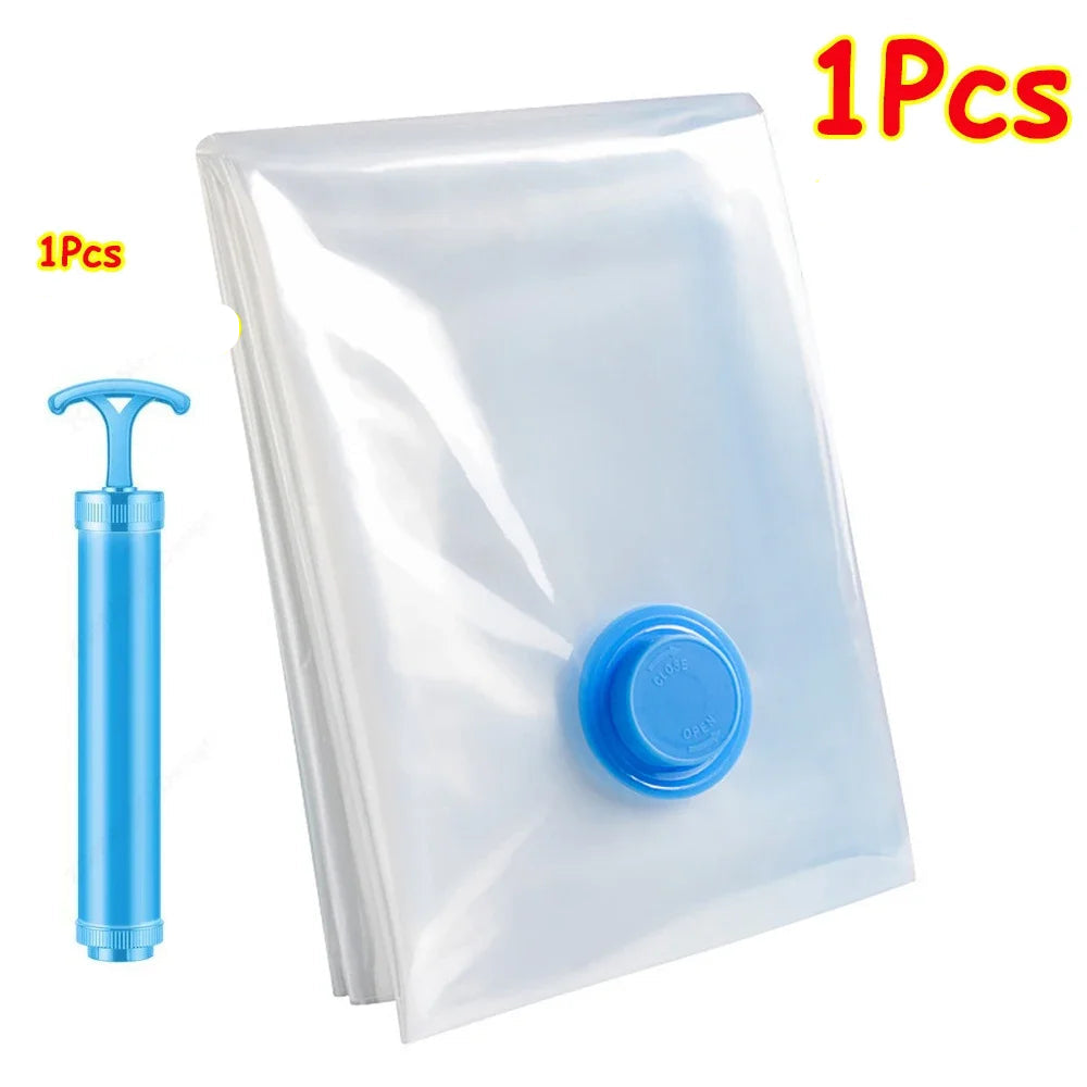 Sacs de compression sous vide – Lot 1 à 12 pièces avec ou sans pompe, 6 dimensions