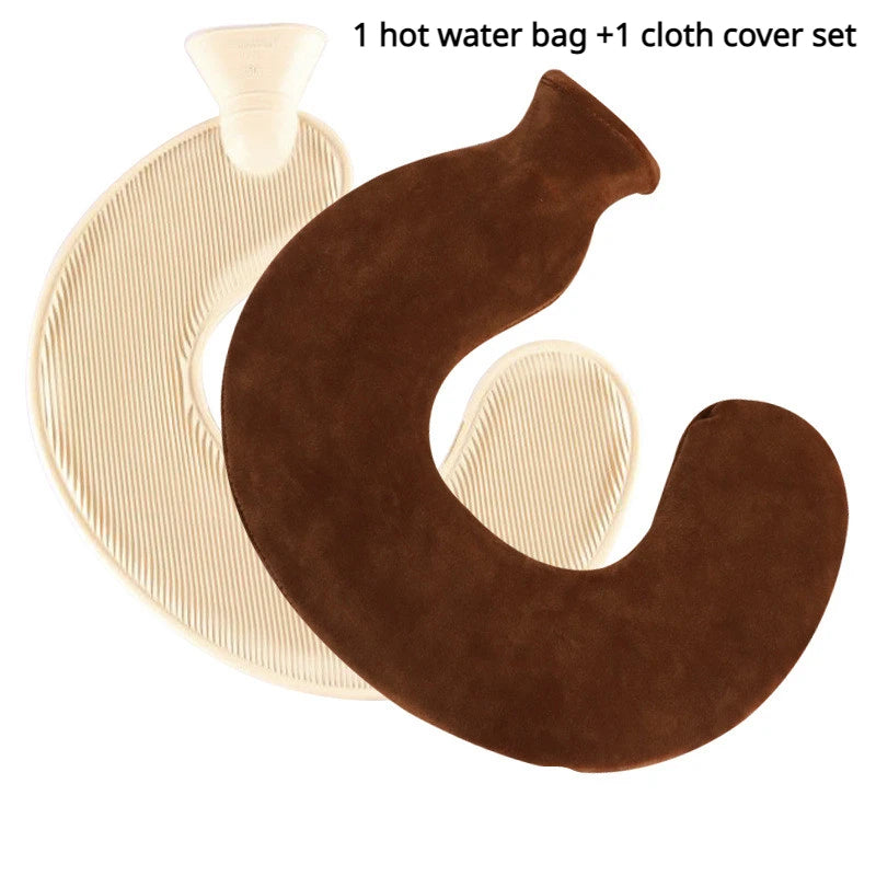 U-shaped hot water bottle for neck and shoulders