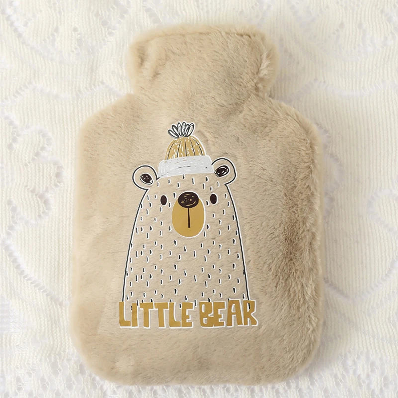Rabbit and bear plush hot water bottle