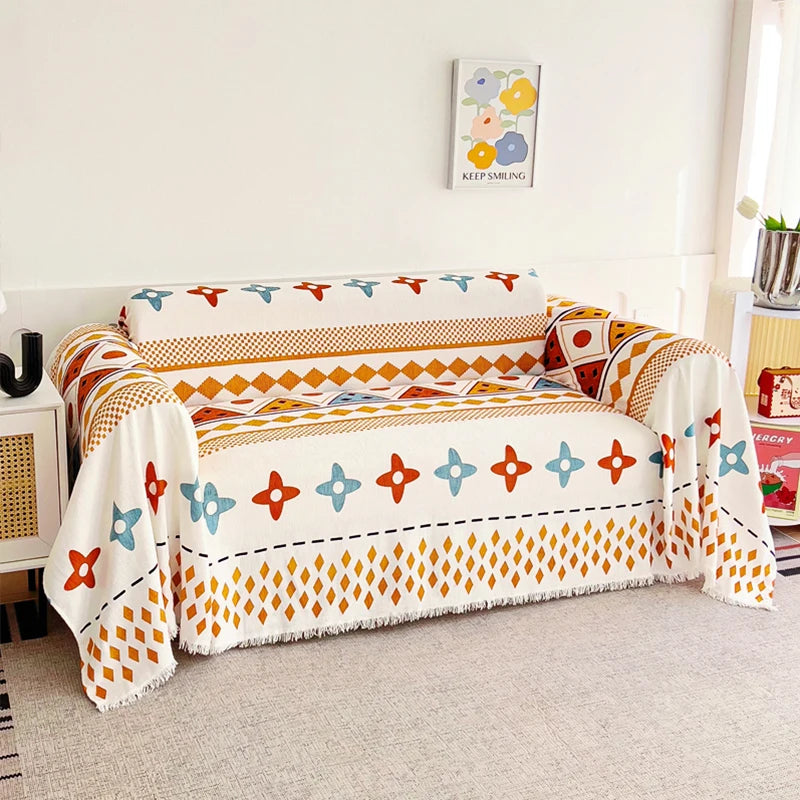 Sofa throw with patterns