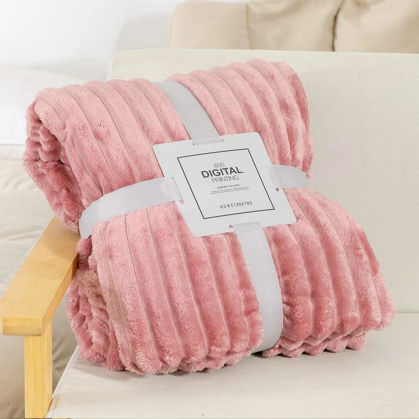 Double-sided imitation rabbit fur blanket