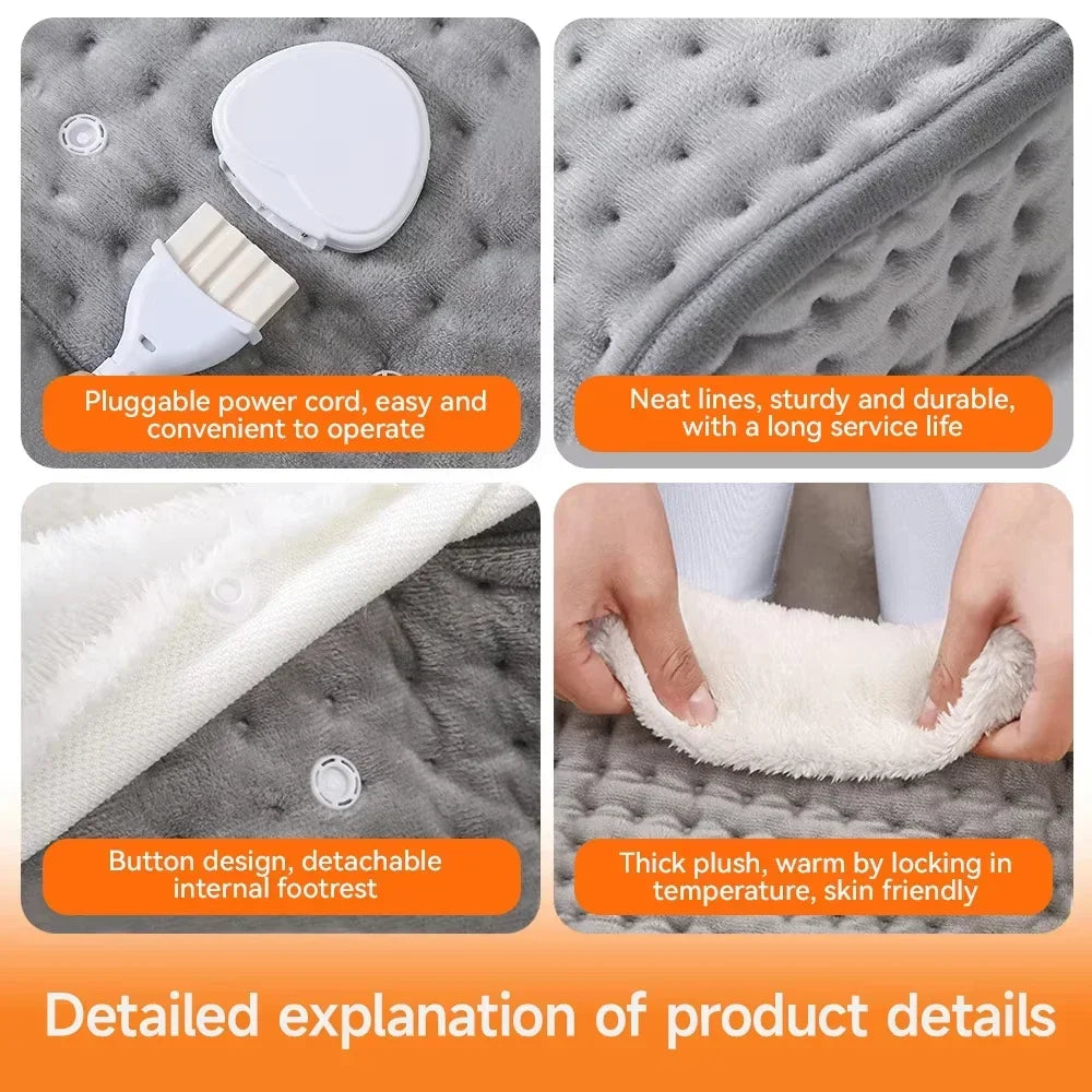 Electric foot warmer with 4 modes and timer