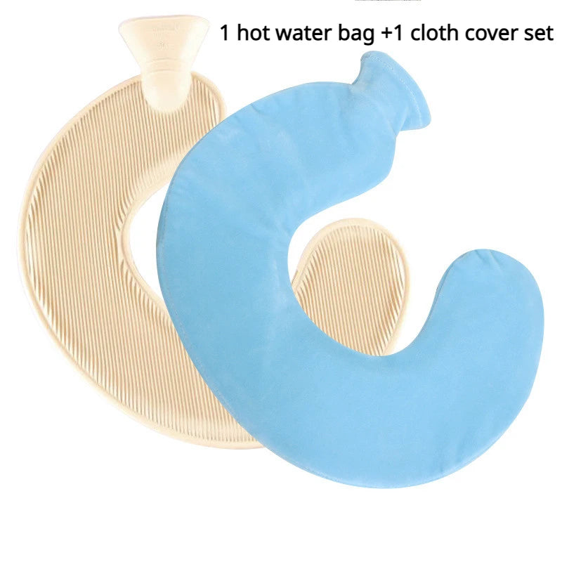 U-shaped hot water bottle for neck and shoulders
