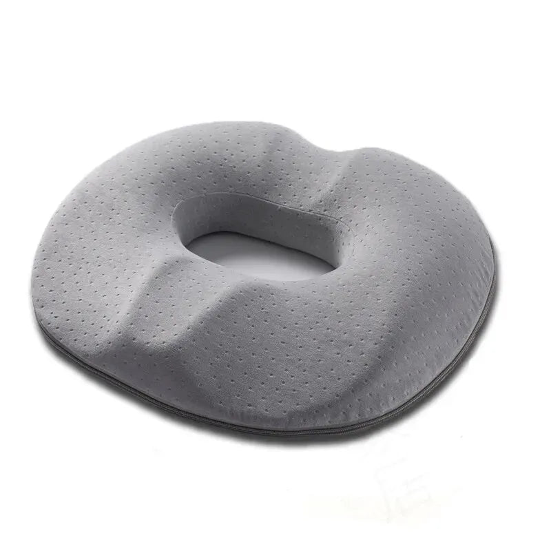 Ergonomic memory foam cushion for coccyx decompression