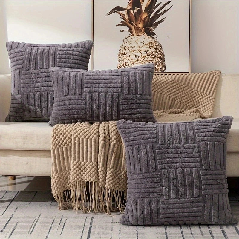 Bohemian faux fur cushion cover