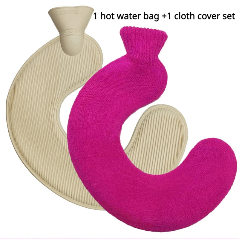 U-shaped hot water bottle for neck and shoulders