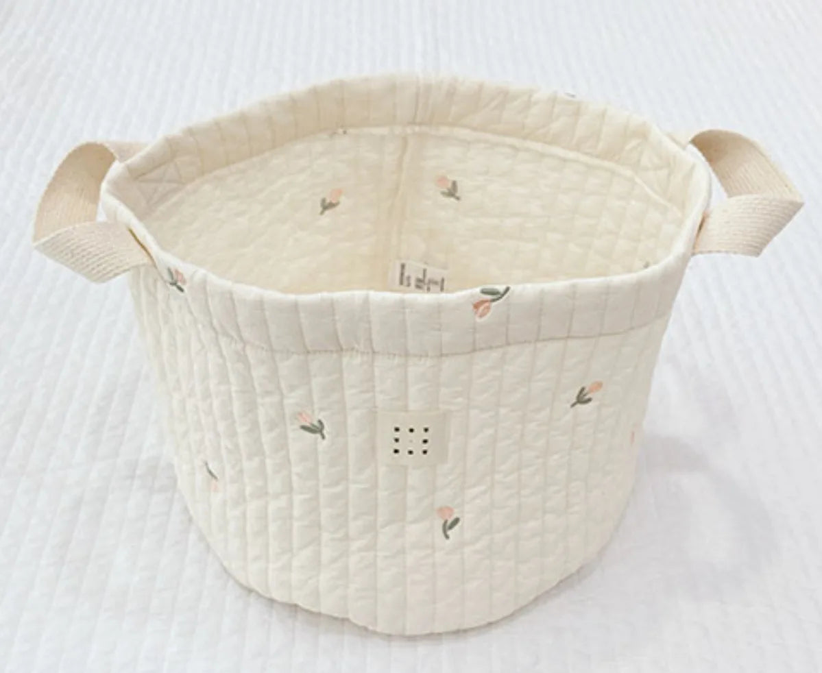Paniers de rangement en coton brodé pour jouets, vêtements et accessoires