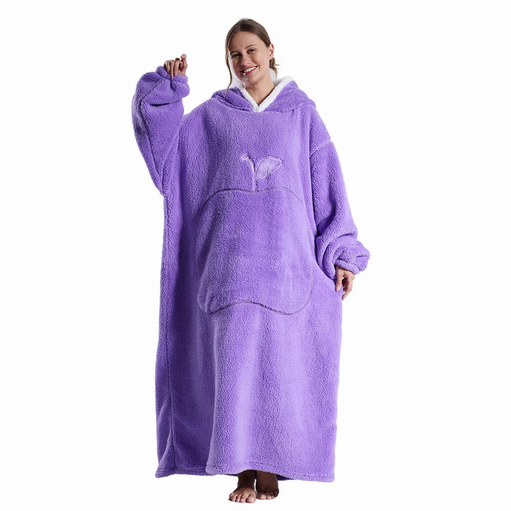 Giant blanket with sleeves and hood