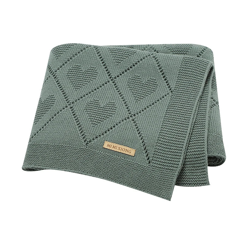 Couverture tricotée en coton pour bébé, douce et respirante