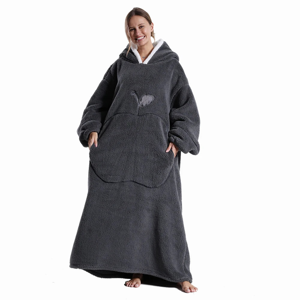 Giant blanket with sleeves and hood