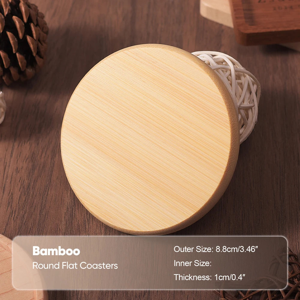 Sous-verre en bois naturel rond ou carré pour une table chic et cocooning