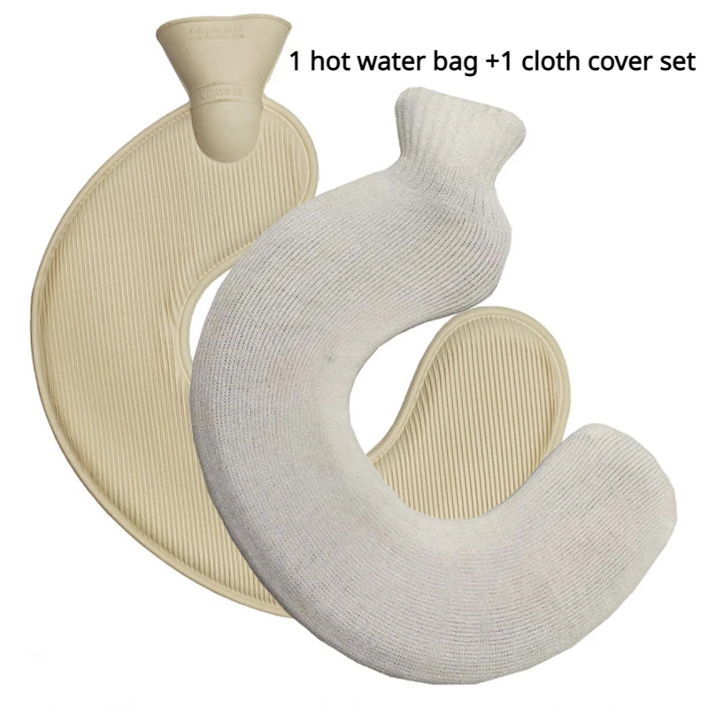 U-shaped hot water bottle for neck and shoulders
