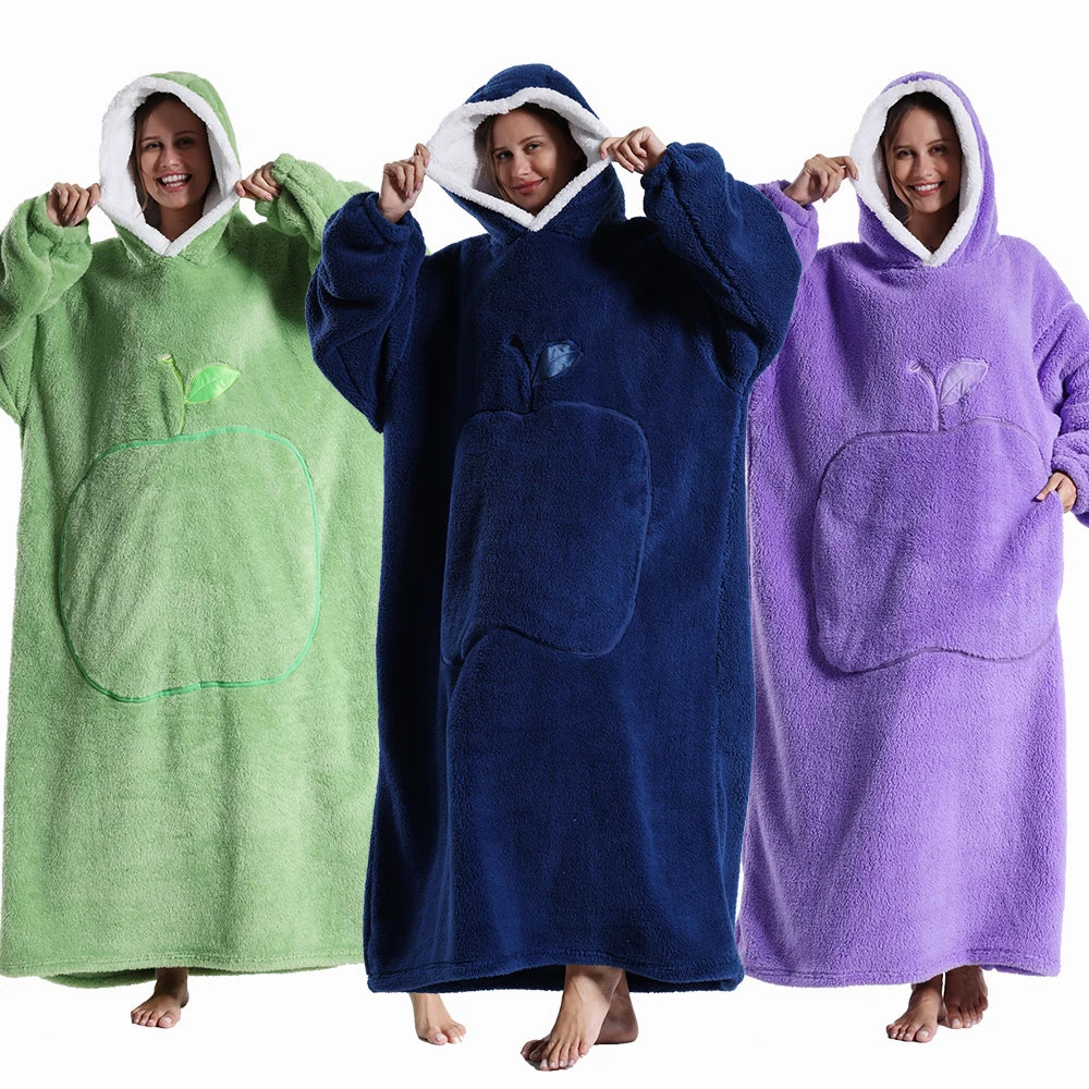 Giant blanket with sleeves and hood