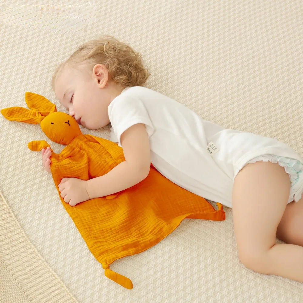 Doudou lapin en coton doux pour bébé 3-24 mois