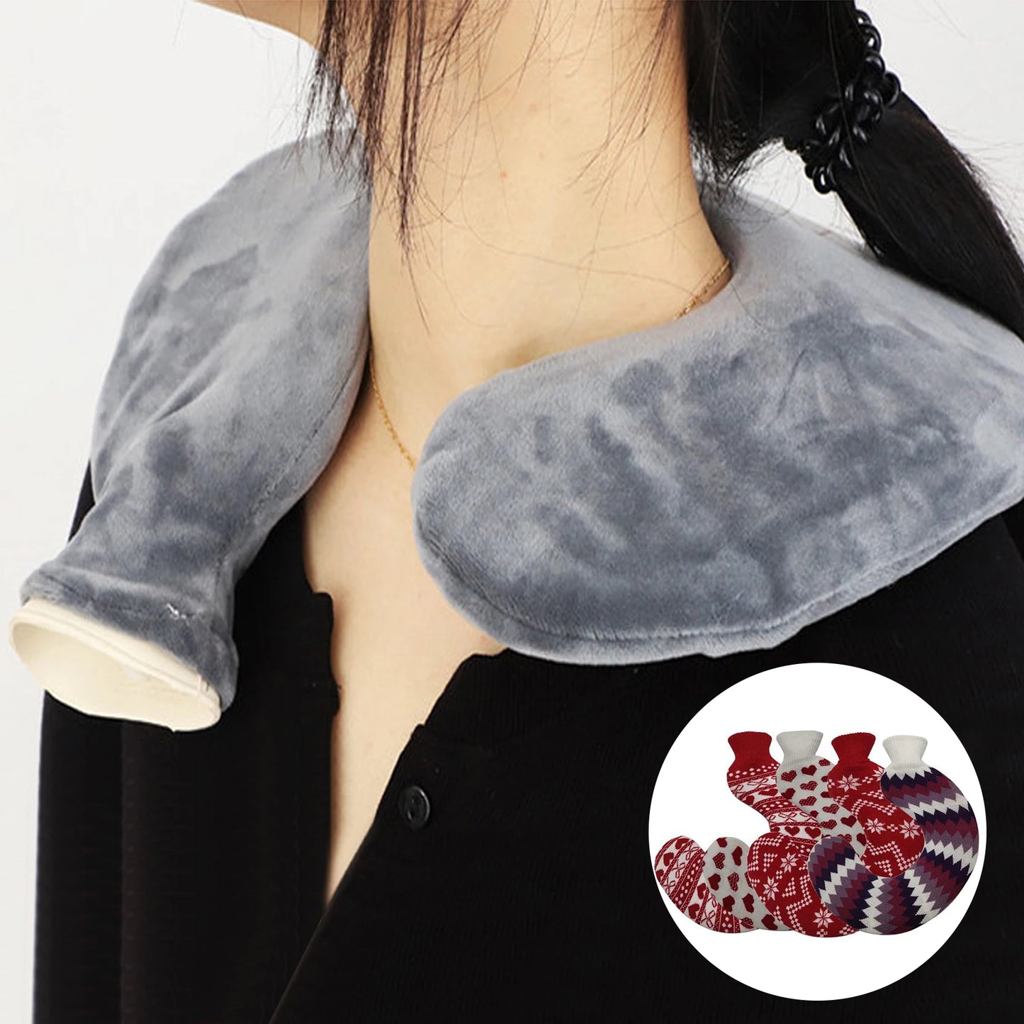 U-shaped hot water bottle for neck and shoulders