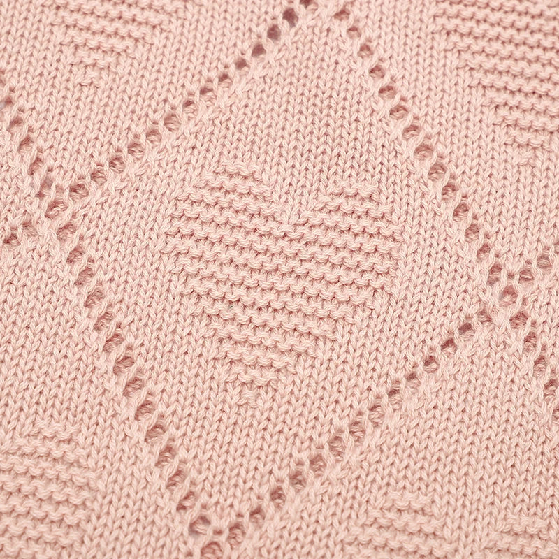 Couverture tricotée en coton pour bébé, douce et respirante