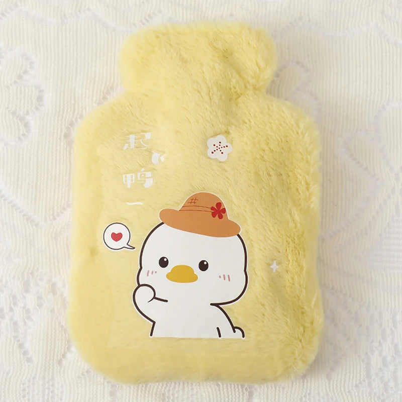 Rabbit and bear plush hot water bottle