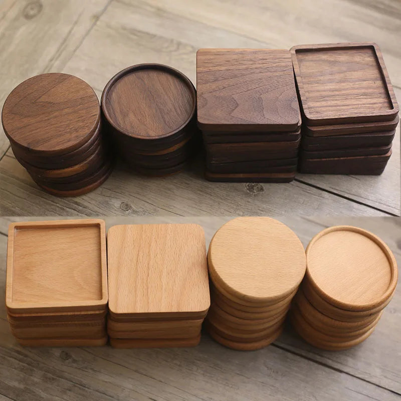 Sous-verre en bois naturel rond ou carré pour une table chic et cocooning